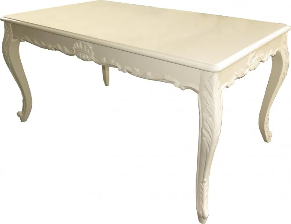 Heißes Angebot Casa Padrino Table baroque crème haute brillance 160 x 100 cm - Table à manger - Mobilier baroque
