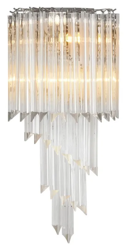 Mega-Angebot Casa Padrino applique murale de luxe en verre argent / verre clair 30 x 14,5 x H. 64,5 cm - Lumière du Salon - Qualité de Luxe