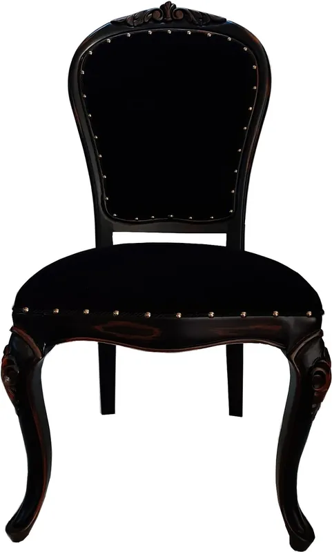 Preisreduziert Chaise de salle à manger de luxe Casa Padrino Baroque Noir / Brun-Antique Look Antique