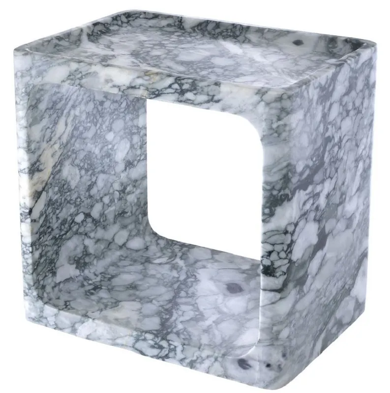 Casa Padrino table d'appoint en marbre blanc 42 x 30 x H. 40 cm - Meubles de Salon - Meubles de Luxe Angebot