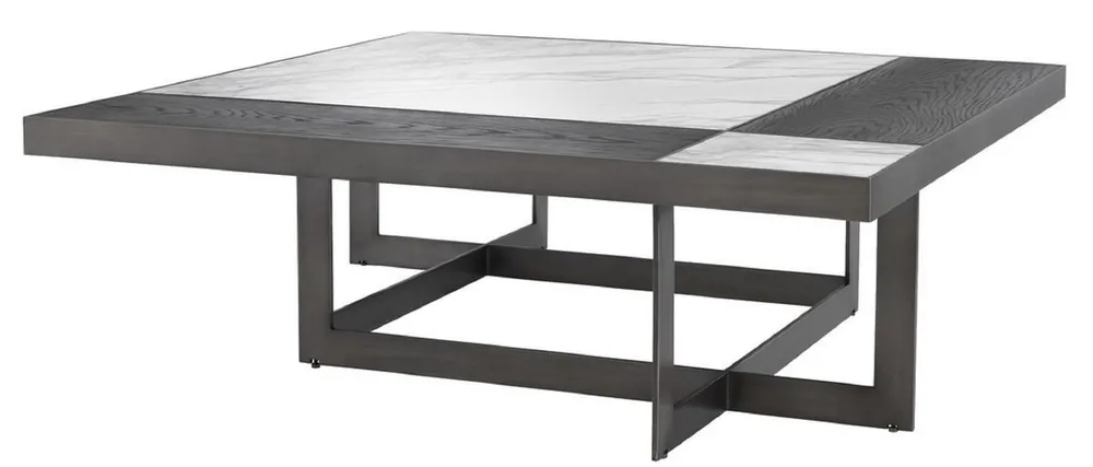 Meistverkauft Casa Padrino table basse de luxe blanc / violet / moka 110 x 110 x H. 35 cm - Table de Salon avec Plateau en Marbre et Structure en Acier Inoxydable - Mobilier de Luxe