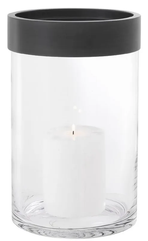Bestseller Casa Padrino porte-bougie de luxe bronze Ø 20 x H. 31,5 cm - Porte-Bougie en Verre Rond avec Bague en Aluminium - Collection de Luxe