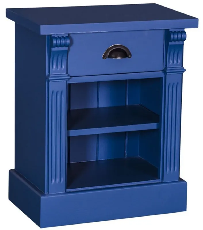 Online Kaufen Casa Padrino table de chevet style campagnard avec tiroir et étagère bleu 49 x 33 x H. 60 cm - Table de Nuit en Bois Massif - Armoire de Nuit - Mobilier de Chambre de Style Campagnard