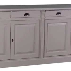 Abverkauf Casa Padrino armoire de cuisine campagnard avec 4 portes et 4 tiroirs gris 219 x 51 x H. 90 cm - Armoire en Bois Massif - Mobilier de Style Campagnard