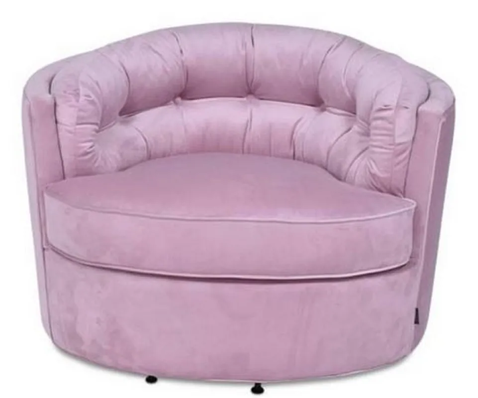 Sichere Zahlung Casa Padrino fauteuil pivotant de luxe rose 90 x 86 x H. 71 cm - Fauteuil en Velours - Fauteuil de Salon - Meubles de Salon
