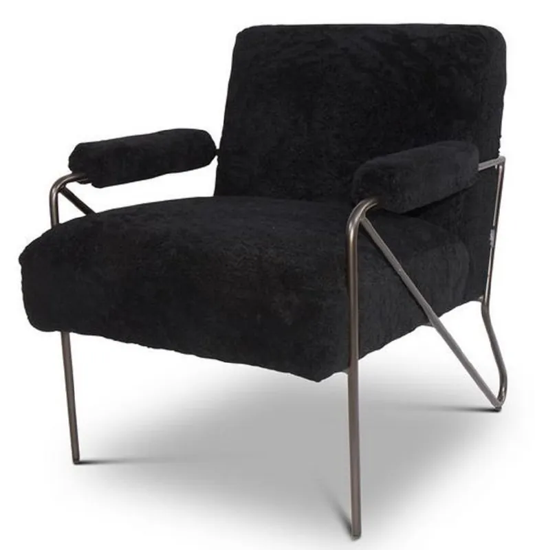 Casa Padrino Fauteuil Design Noir 69 x 78 x H. 78 cm - Fauteuil de Salon - Meubles de Salon - Qualité de Luxe Günstig