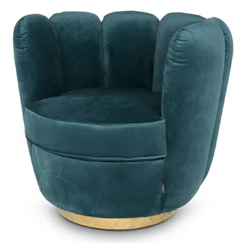 Bestseller Casa Padrino fauteuil design en velours vert 85 x 77 x H. 75 cm - Mobilier de Salon Design - Collection de Luxe