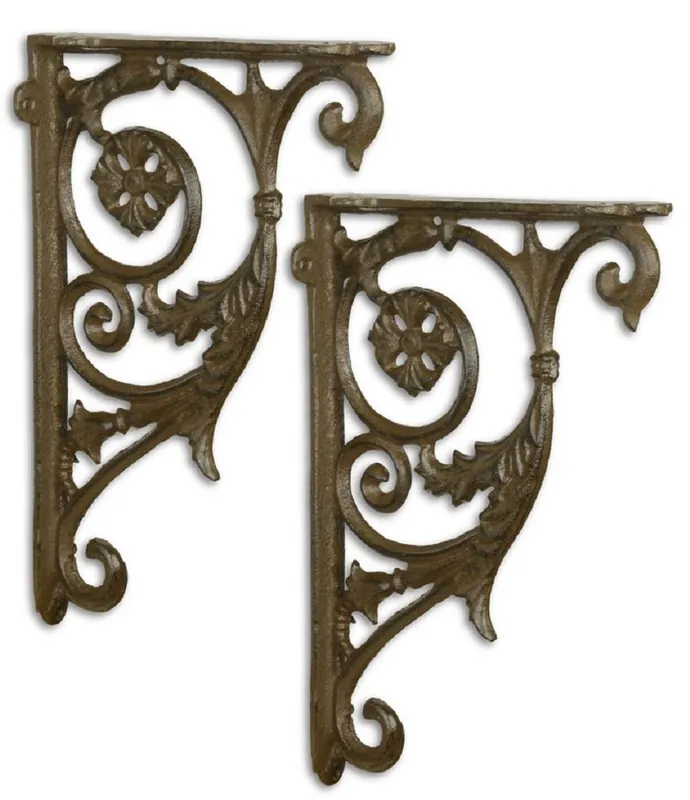 Günstig Casa Padrino Ensemble de Support Mural Art Nouveau Marron Antique 18 x H. 26,6 cm - Accessoires de Décoration Murale Baroque & Art Nouveau