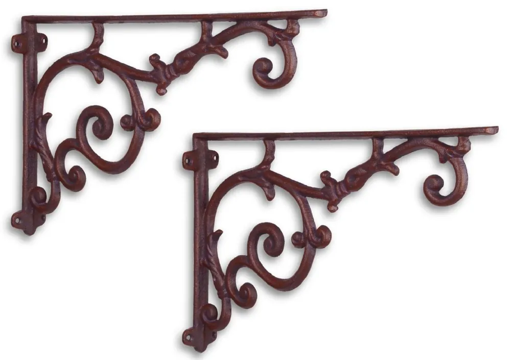 Nur Für Kurze Zeit Casa Padrino Ensemble de Support Mural Art Nouveau Marron Rougeâtre Antique 30,4 x H. 19,3 cm - Accessoires de Décoration Murale Baroque & Art Nouveau