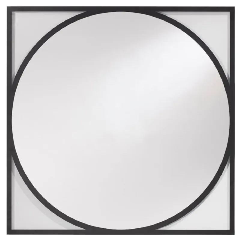 Preis Gesenkt Casa Padrino miroir mural de luxe noir 90 x H. 90 cm - Miroir de Salon - Miroir Vestiaire - Collection de Luxe