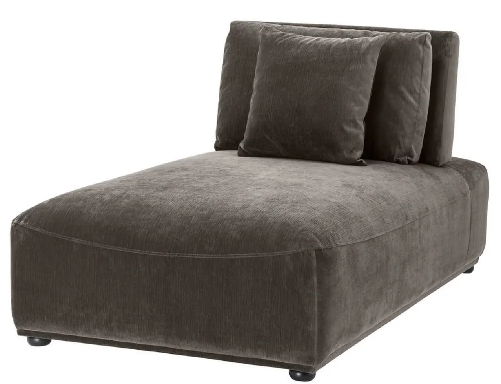 Casa Padrino Chaise Longue de Luxe Gris / Noir 93 x 158 x H. 83 cm - Fauteuil Inclinable avec Dossier et 2 Coussins - Meubles de Salon Bestseller
