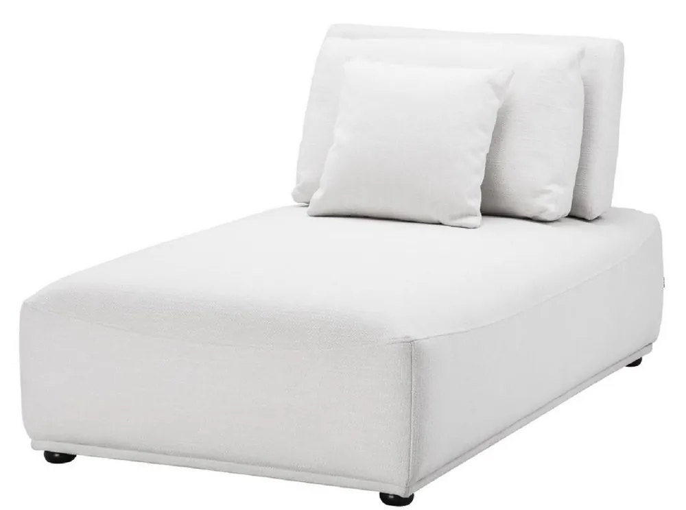 Jetzt Kaufen Casa Padrino Chaise Longue de Luxe Blanc / Noir 93 x 158 x H. 83 cm - Fauteuil Inclinable avec Dossier et 2 Coussins - Meubles de Salon