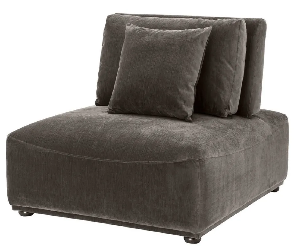 Casa Padrino fauteuil de luxe gris / noir 93 x 109 x H. 83 cm - Fauteuil de Salon avec Dossier et 2 Coussins - Meubles de Salon Heißes Angebot