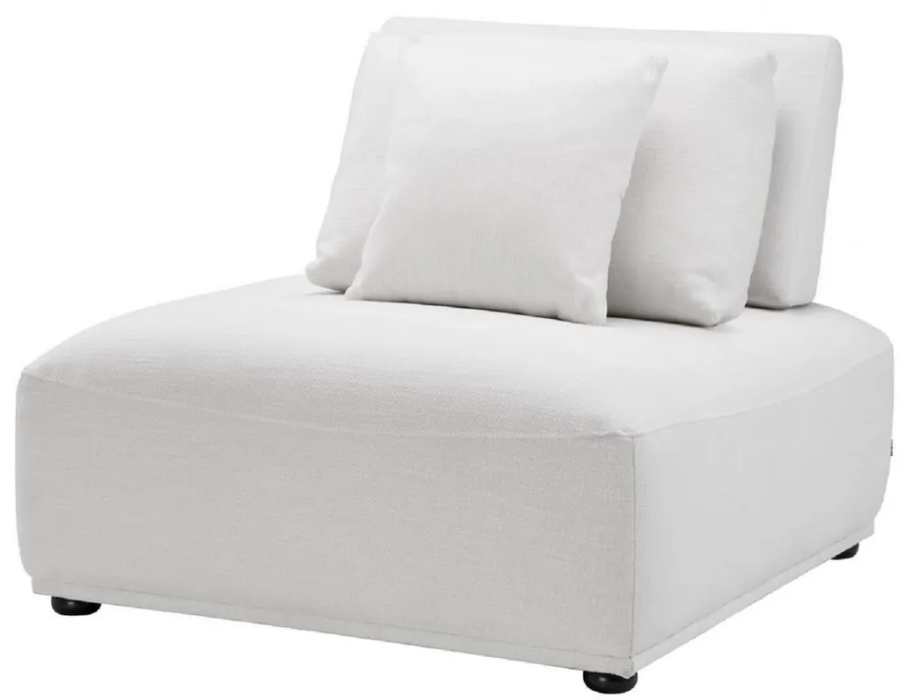 Angebot Casa Padrino fauteuil de luxe blanc / noir 93 x 109 x H. 83 cm - Fauteuil de Salon avec Dossier et 2 Coussins - Meubles de Salon