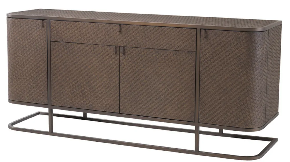 Sofort Bestellen Casa Padrino commode luxe avec 4 portes et tiroir marron / bronze 170 x 46 x H. 75 cm - Qualité de Luxe