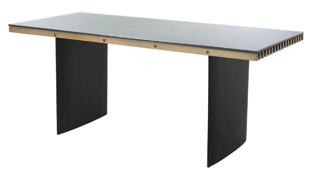 Meistverkauft Casa Padrino bureau de luxe avec plateau en verre laiton / noir 180 x 78,5 x H. 76 cm - Qualité de Luxe - Mobilier de Bureau