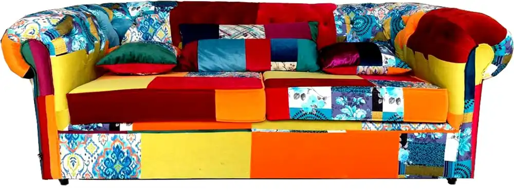 Casa Padrino Chesterfield Patchwork Canapé 3 pièces - Canapé design de salon Billig