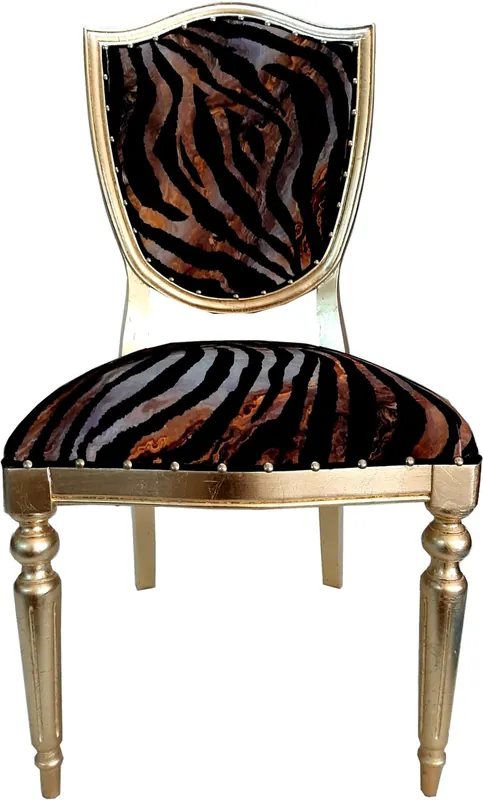Casa Padrino Art Deco - Chaise de salle à manger de luxe Leopard / Or - Meubles d'hôtel de luxe Top-Preis