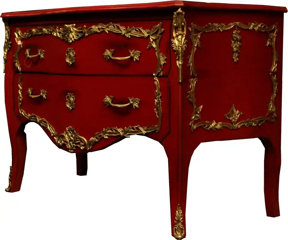 Casa Padrino Commode Baroque Rouge / Or à l'Antique 130 cm - Fait à la main en bois massif - Édition limitée Neuheit