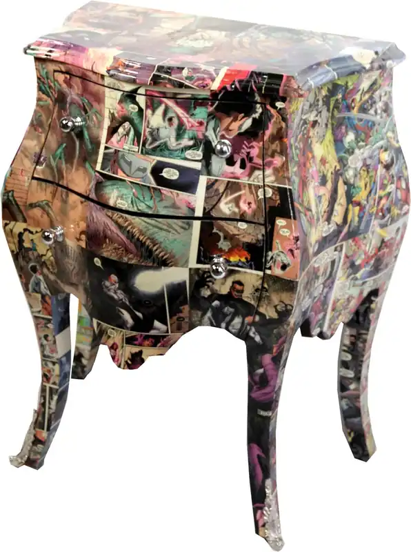 Casa Padrino Commode Baroque Comic Design 63 cm x H 75 cm Mod3 - Fabrication unique - Edition limitée Zertifiziert