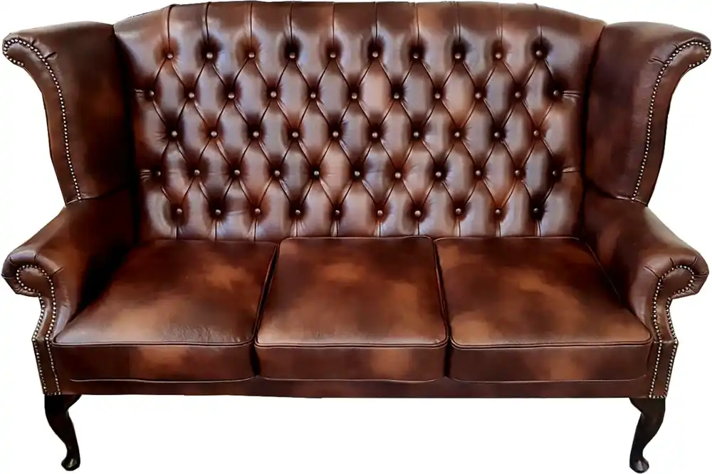 Markenprodukt Casa Padrino Canapé 3 places de luxe en cuir véritable marron foncé, aspect ancien vieilli 183 x 90 x H. 105 cm - Canapé Chesterfield