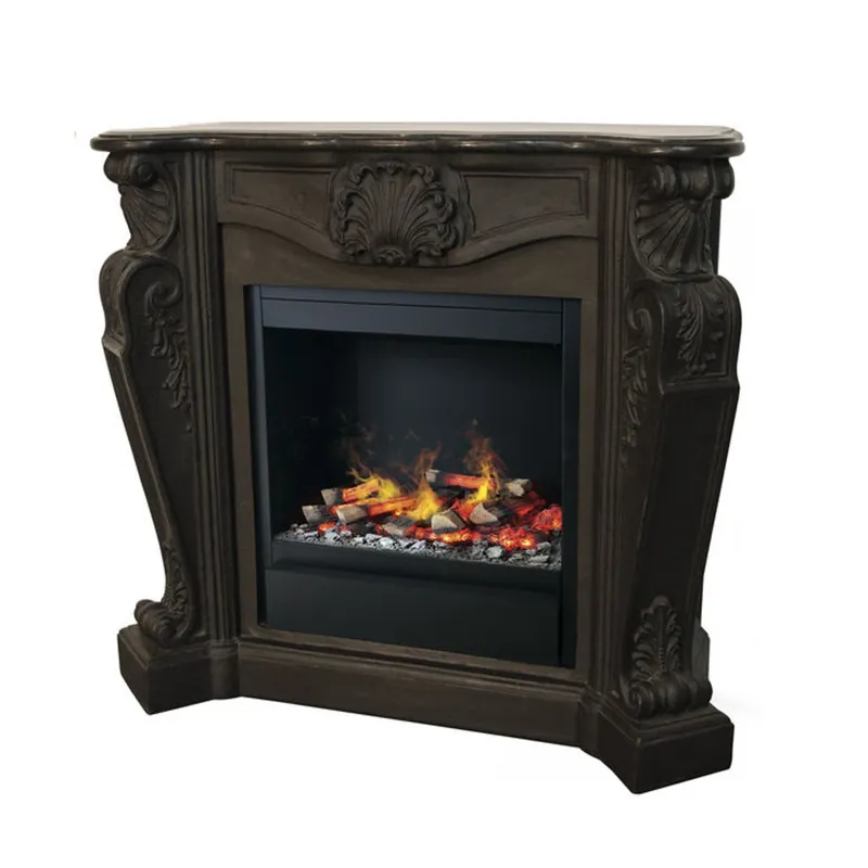 Neu Cheminée Art Nouveau de luxe Casa Padrino noire avec insert de cheminée à vapeur à LED 118 x 43 x H. 111 cm - Cheminée électrique de luxe avec fonction vapeur