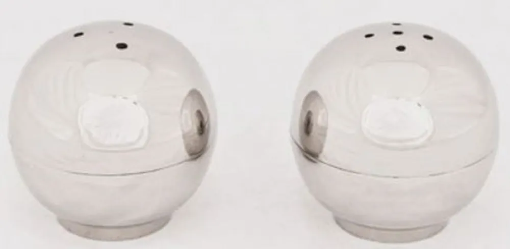Rabatt Casa Padrino Ensemble de Épandeur de Sel et Poivre Design Argent - Salière et Poivrière Sphérique en Laiton - Accessoires pour Hôtels et Restaurants