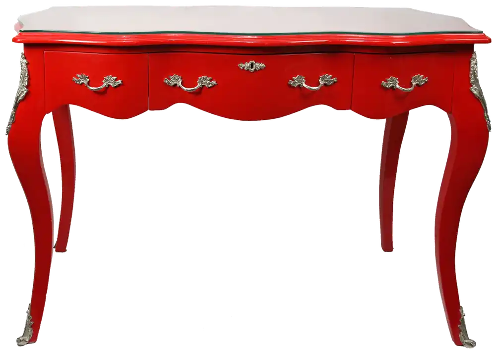 Secrétaire / Console Baroque Casa Padrino Rouge avec plateau en verre 120 x 60 x H80 cm - Mobilier baroque Knallerangebot