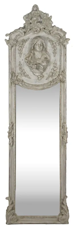 Heißes Angebot Casa Padrino Miroir Mural Baroque de Luxe Madonna Gris 55 x H. 175 cm - Solide et Lourd - Miroir de Style Antique