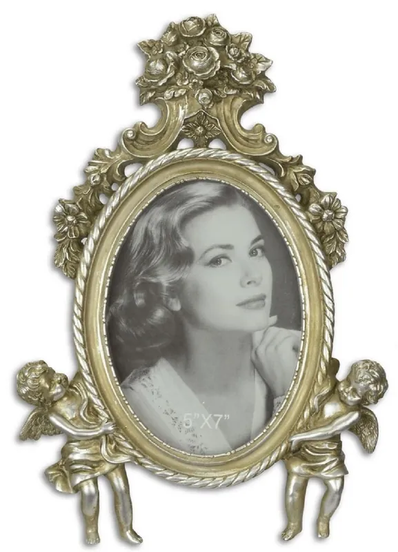 Casa Padrino cadre de photo baroque avec d'anges décoratifs argent antique 22,2 x H. 31,8 cm - Accessoires de Décoration Baroque Angebot