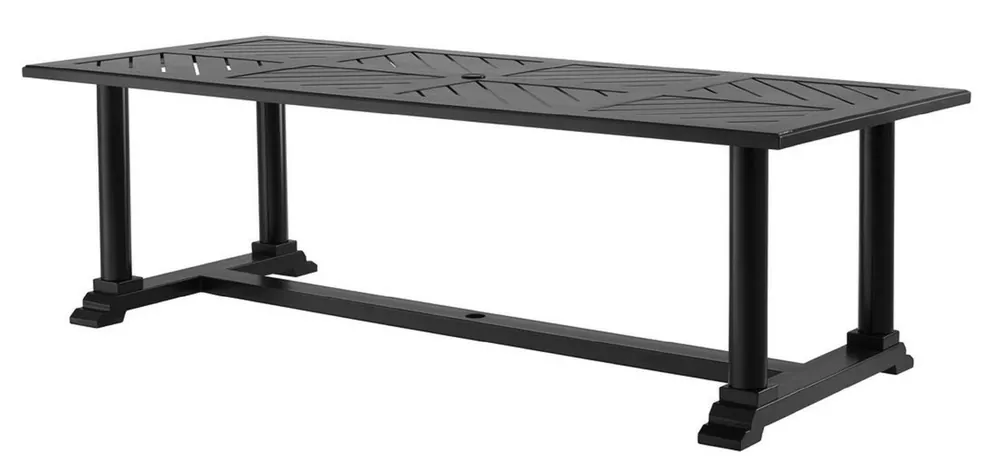 Casa Padrino table de salle à manger de luxe noir mat 240 x 103 x H. 75 cm - Table de Cuisine Rectangulaire en Aluminium de Haute Qualité - Table de Jardin Mega-Angebot