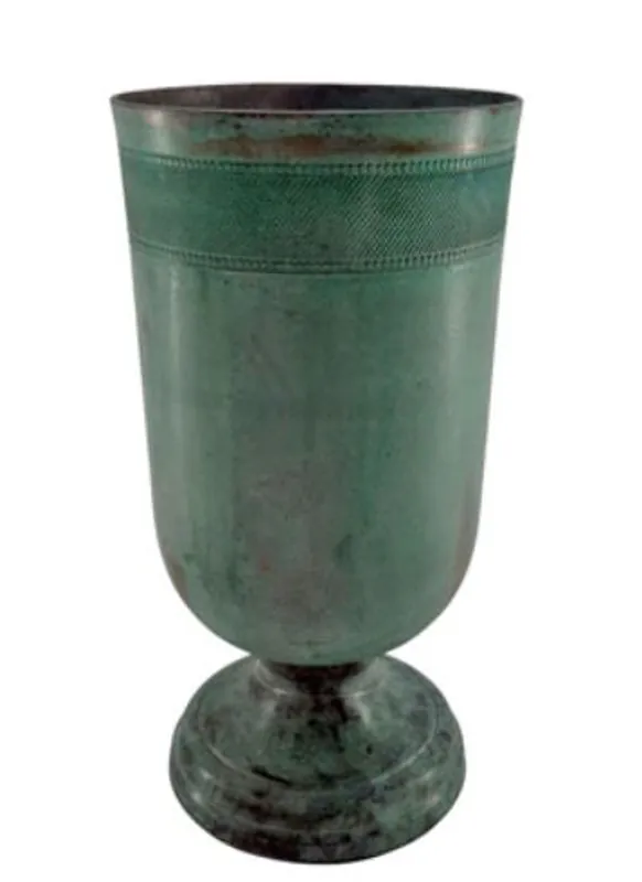 Casa Padrino vase à fleurs vert menthe Ø 14 x H. 29 cm - Vase Rond en Aluminium - Accessoires Déco Neu