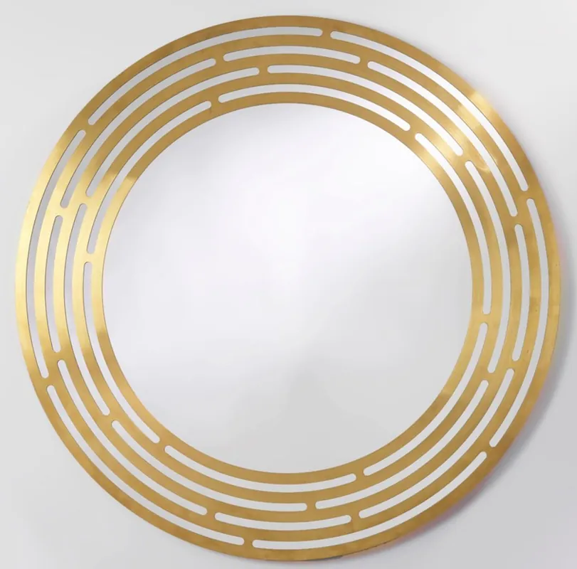 Casa Padrino miroir de luxe laiton Ø 100 cm - Miroir Mural Rond avec Cadre en Métal - Collection de Luxe Ausverkauf
