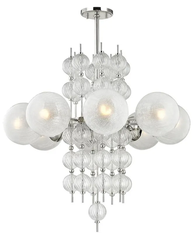Casa Padrino lustre de luxe argent Ø 85 x H. 82,5 cm - Lustre Moderne en Métal avec Sphères de Verre Creuses en Spirale et Abat-Jour Sphériques en Verre Meistverkauft
