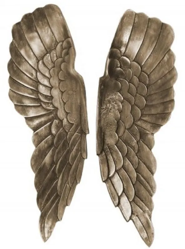 Must-Have Casa Padrino ailes d'ange en métal argent antique / bronze 20 x 5 x H. 65 cm - Décoration Murale - Accessoires Déco