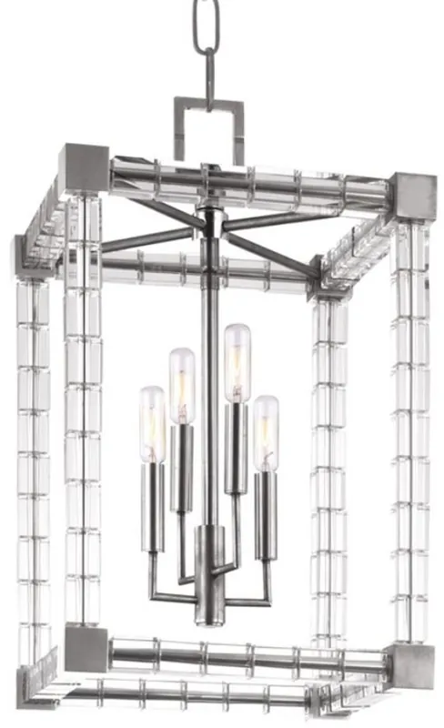 Markenware Casa Padrino Lustre Design Argent 34,5 x 34,5 x H. 56 cm - Lustre Moderne en Verre Cristal de Luxe