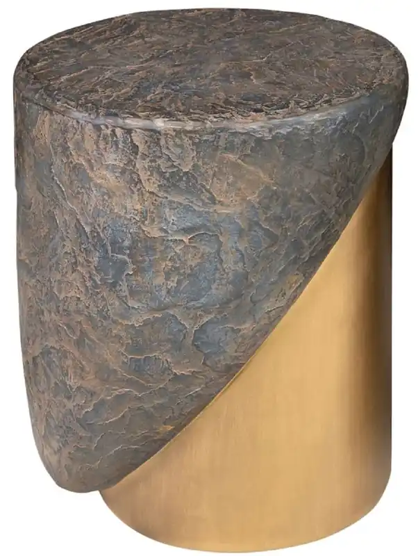 Casa Padrino tabouret design cuivre antique / laiton Ø 41 x H. 48,5 cm - Tabouret rond en béton armé de fibre de verre - Mobilier de Luxe Saisonangebot