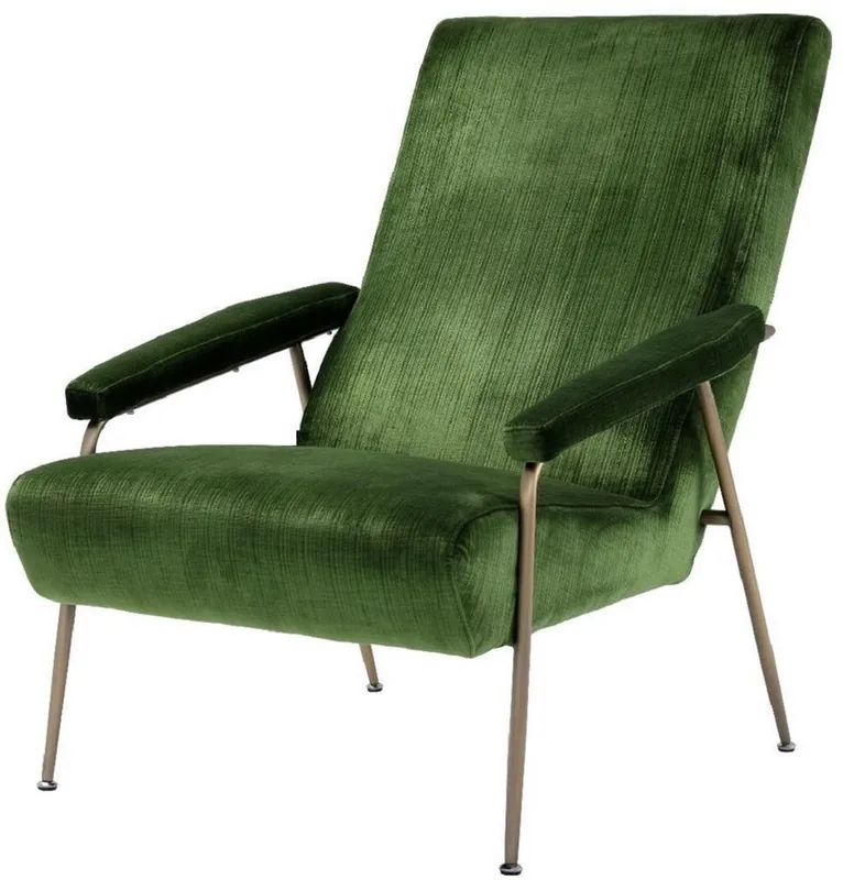 Super-Preis Casa Padrino fauteuil lounge de luxe vert / laiton 73 x 102 x H. 96,5 cm - Fauteuil de salon en velours - Mobilier de Salon de Luxe