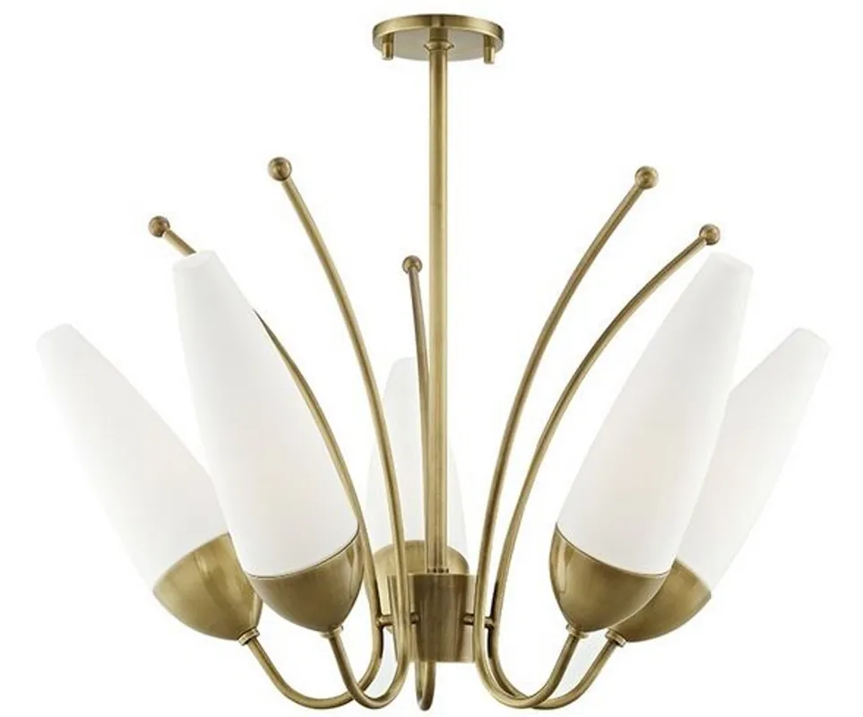 Casa Padrino lustre design laiton antique / blanc Ø 69 x H. 43 cm - Lustre Moderne - Qualité de Luxe Top-Preis