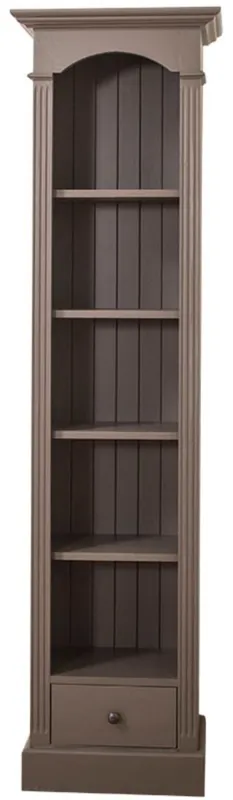 Casa Padrino armoire étagère de style campagnard gris foncé 50 x 33 x H. 190 cm - Armoire en bois massif à 4 étagères et tiroir - Mobilier de Style Campagnard Zertifiziert