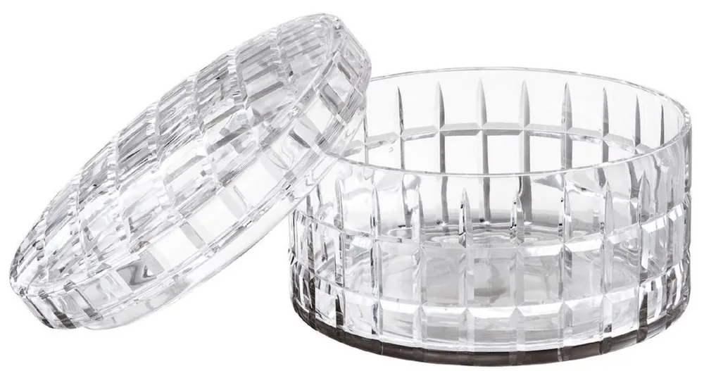 Preis Gesenkt Casa Padrino bol en verre de luxe avec couvercle Ø 21 x H. 13 cm - Bol Décoratif Rond en Verre Soufflé