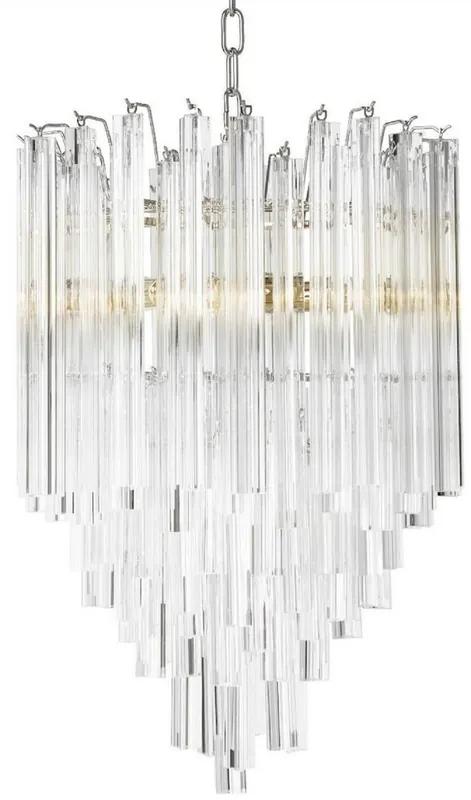 Casa Padrino Lustre Art Déco de Luxe Argent Ø 42 x H. 61,5 cm - Lustre pour Hôtel et Restaurant Preiswert