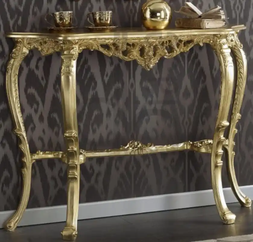 Casa Padrino console de style baroque de luxe or 114 x 31 x H. 83 cm - Somptueuse Table Console de Style Antique Ornée de Magnifiques Ornements - Mobilier de Salon Baroque Ausverkauf