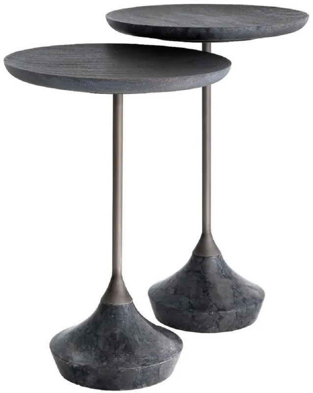 Top-Preis Casa Padrino ensemble de table d'appoint de luxe gris / bronze Ø 35 cm - Tables rondes en marbre - Meubles de Salon de Luxe