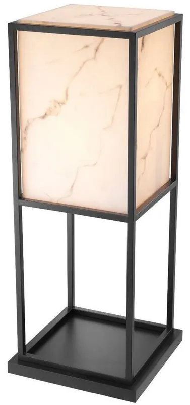 Casa Padrino lampadaire de luxe noir / albâtre 45 x 45 x H. 114,5 cm - Lampe de salon moderne - Collection de Luxe Billig