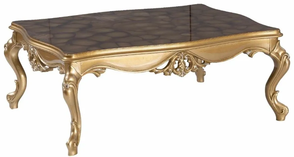 Neue Ware Casa Padrino table basse baroque de luxe noir / or 130 x 96 x H. 48 cm - Table de salon ornée de style baroque - Mobilier Baroque