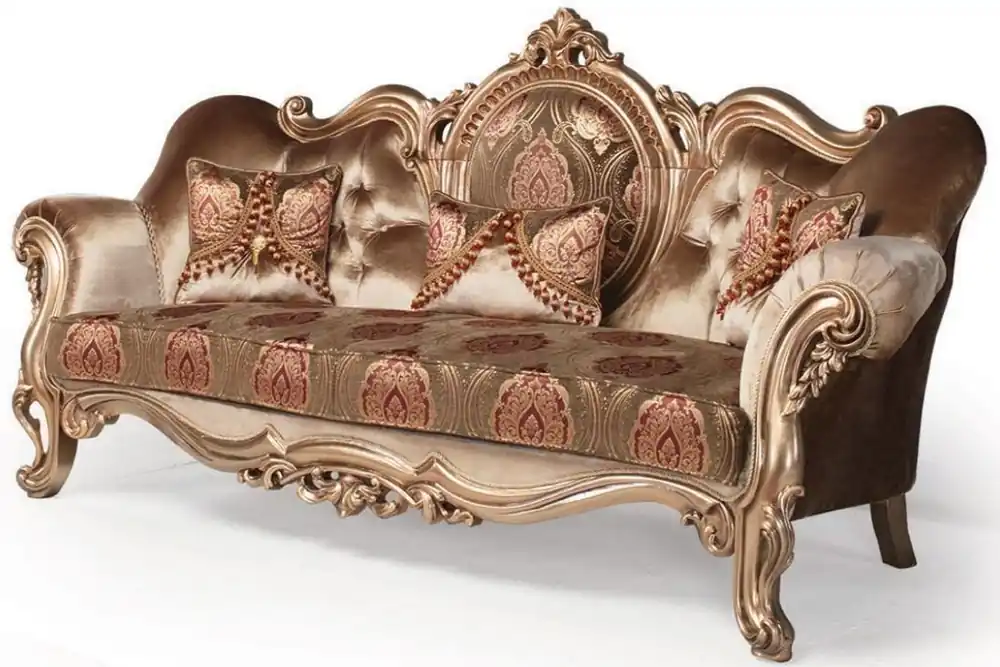 Top-Preis Casa Padrino canapé baroque de luxe bronze / marron / rouge bordeaux 233 x 89 x H. 115 cm - Meubles de salon - Meubles Baroques