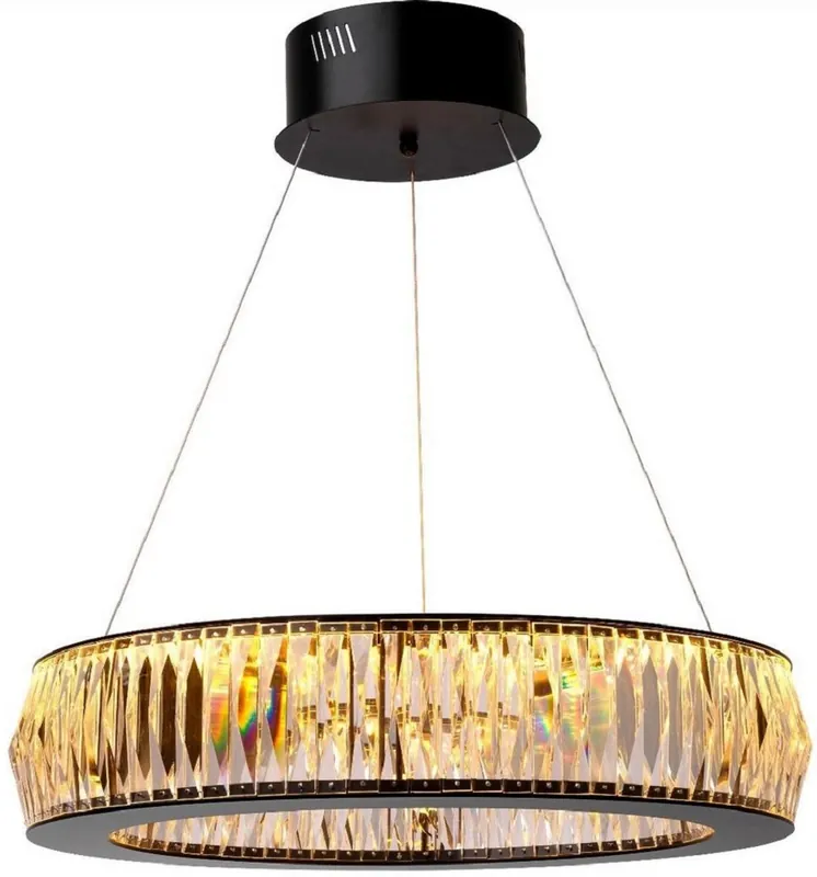 Casa Padrino lustre LED de luxe noir Ø 63 x H. 170 cm - Lustre moderne en verre cristal - Qualité de Luxe Angebot