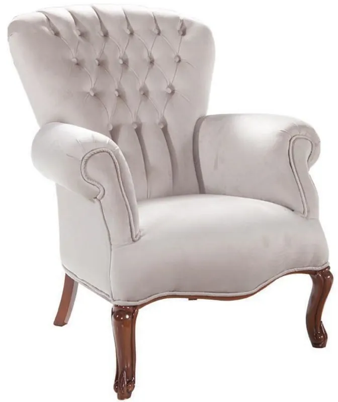Casa Padrino fauteuil de salon baroque de luxe gris clair / marron 78 x 75 x H. 101 cm - Mobilier Baroque Begrenztes Angebot