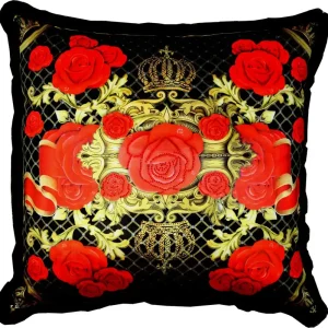 Abverkauf Énorme coussin baroque XXL de luxe "Roses" Pompöös de Casa Padrino par Harald Glööckler 80 x 80 cm avec strass étincelants